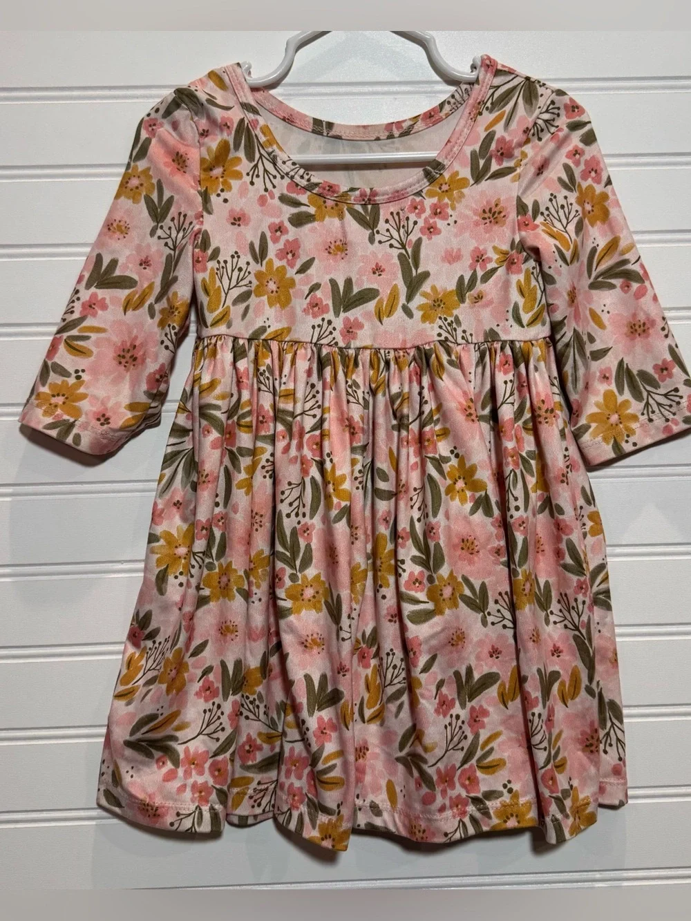 Mila & Rose Pretty Peachy 3/4 Sleeve Pocket Twirl Dress Size 2T